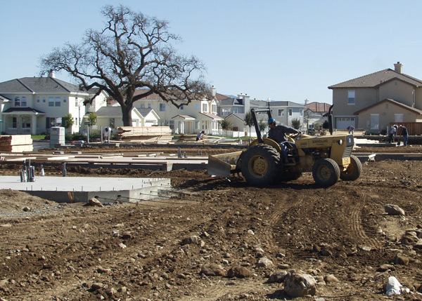 Rough grading and building site preparation